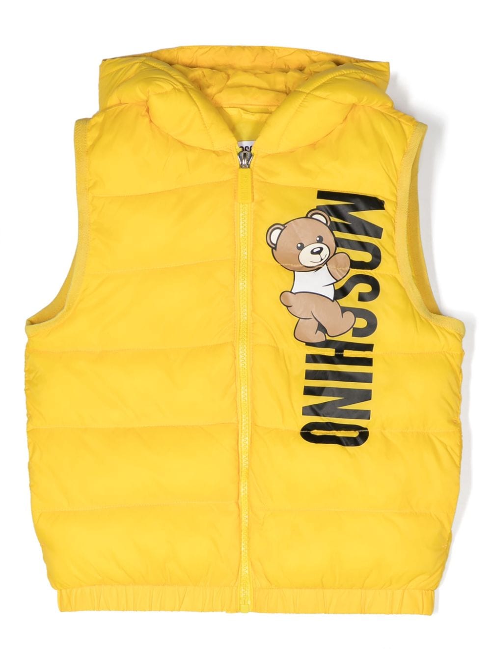 Moschino Kids Teddy Bear logo-print quilted gilet - Yellow von Moschino Kids