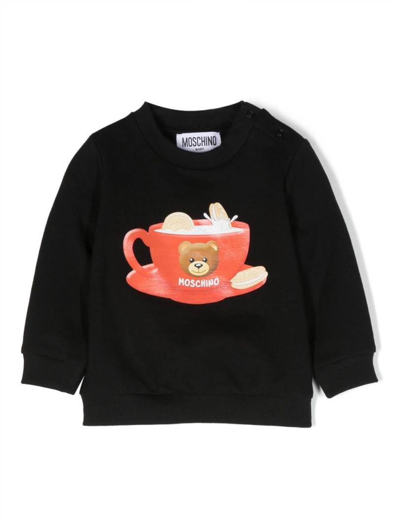 Moschino Kids Teddy Bear logo-print sweatshirt - Black von Moschino Kids