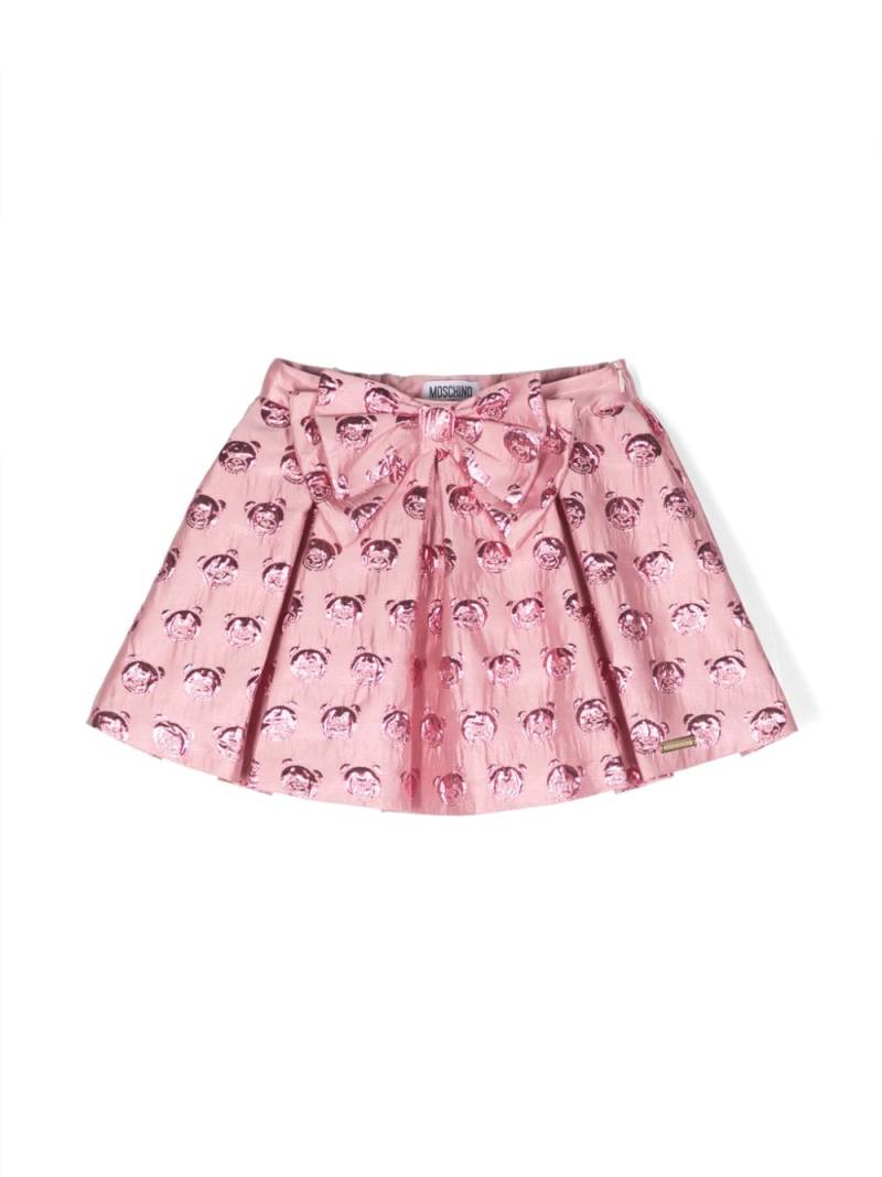 Moschino Kids Teddy Bear metallic-finish skirt - Pink von Moschino Kids