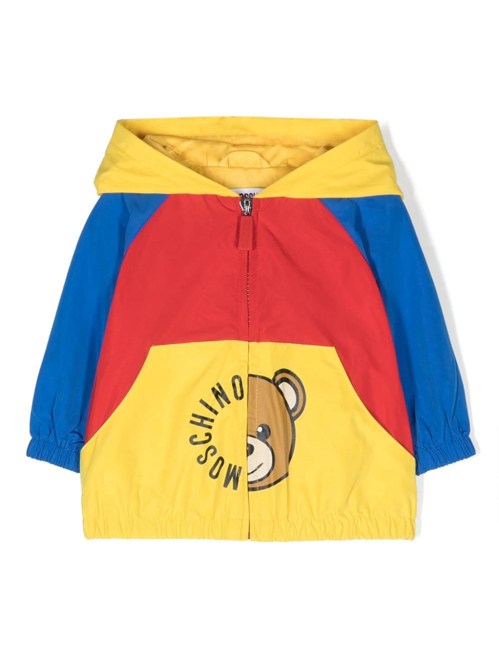 Moschino Kids Teddy Bear-motif colour-block hooded jacket - Red von Moschino Kids