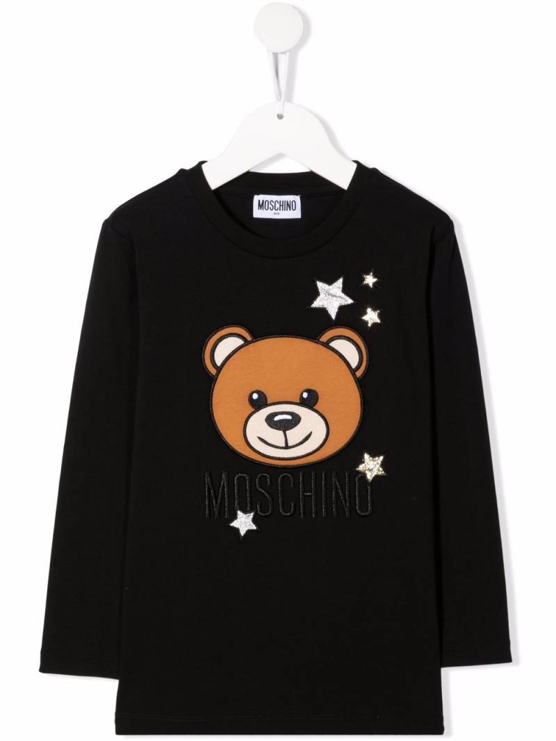 Moschino Kids Teddy Bear-motif cotton T-Shirt - Black von Moschino Kids