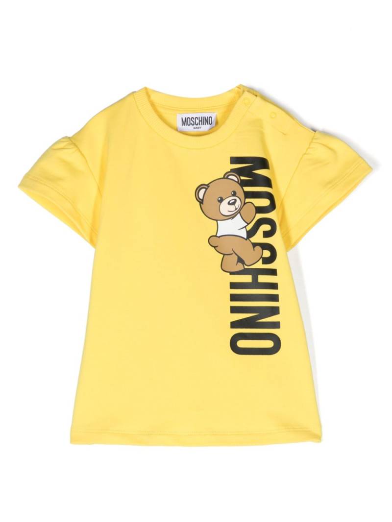 Moschino Kids Teddy Bear-motif cotton T-shirt - Yellow von Moschino Kids