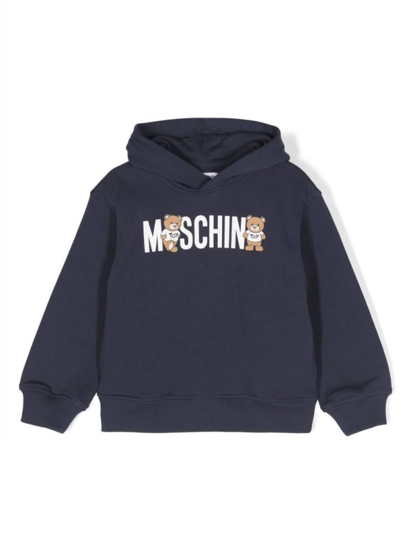Moschino Kids Teddy Bear-motif cotton hoodie - Blue von Moschino Kids