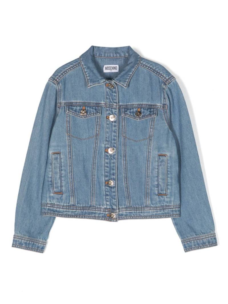 Moschino Kids Teddy Bear-motif denim jacket - Blue von Moschino Kids