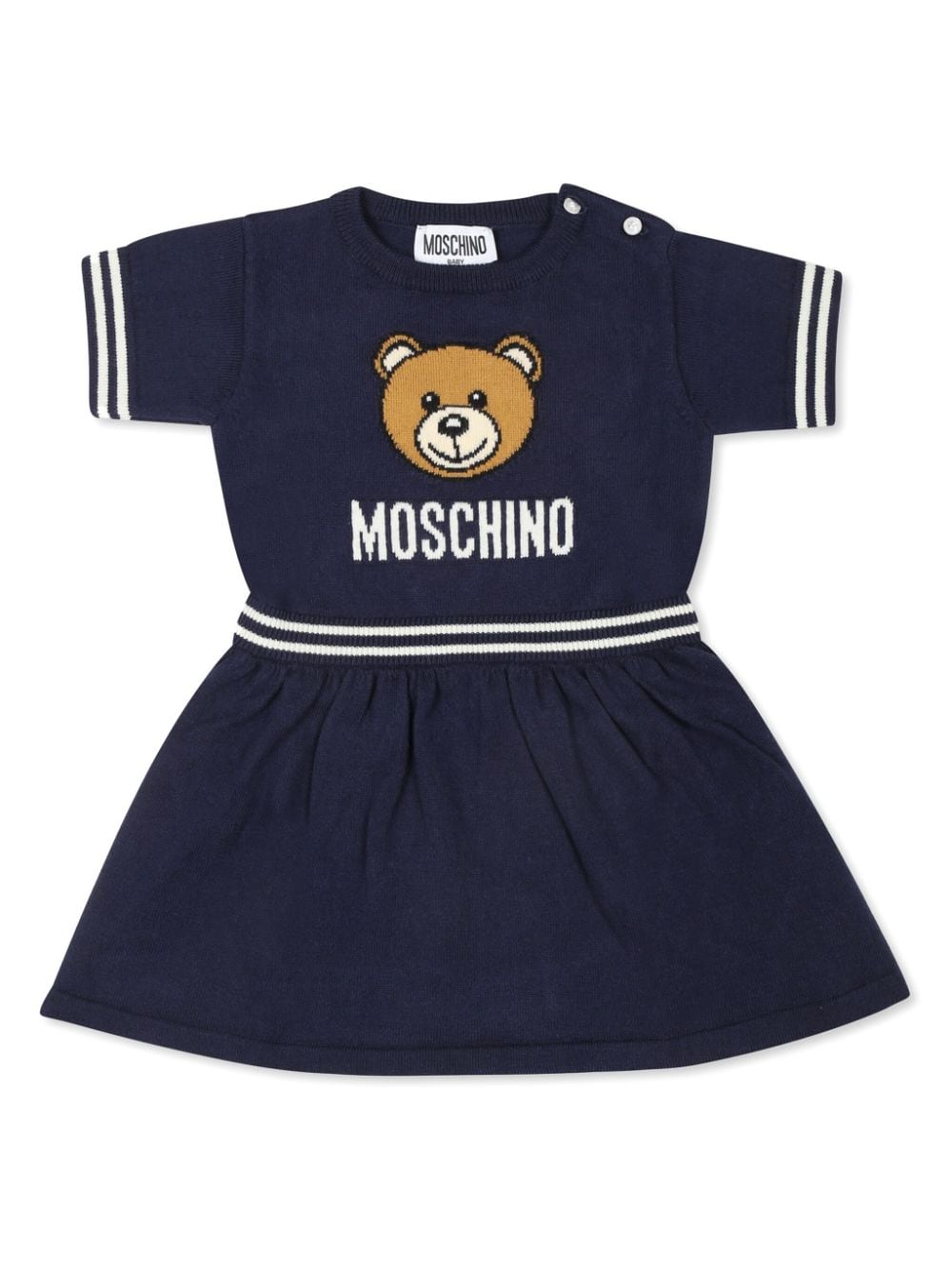 Moschino Kids Teddy Bear motif dress - Blue von Moschino Kids