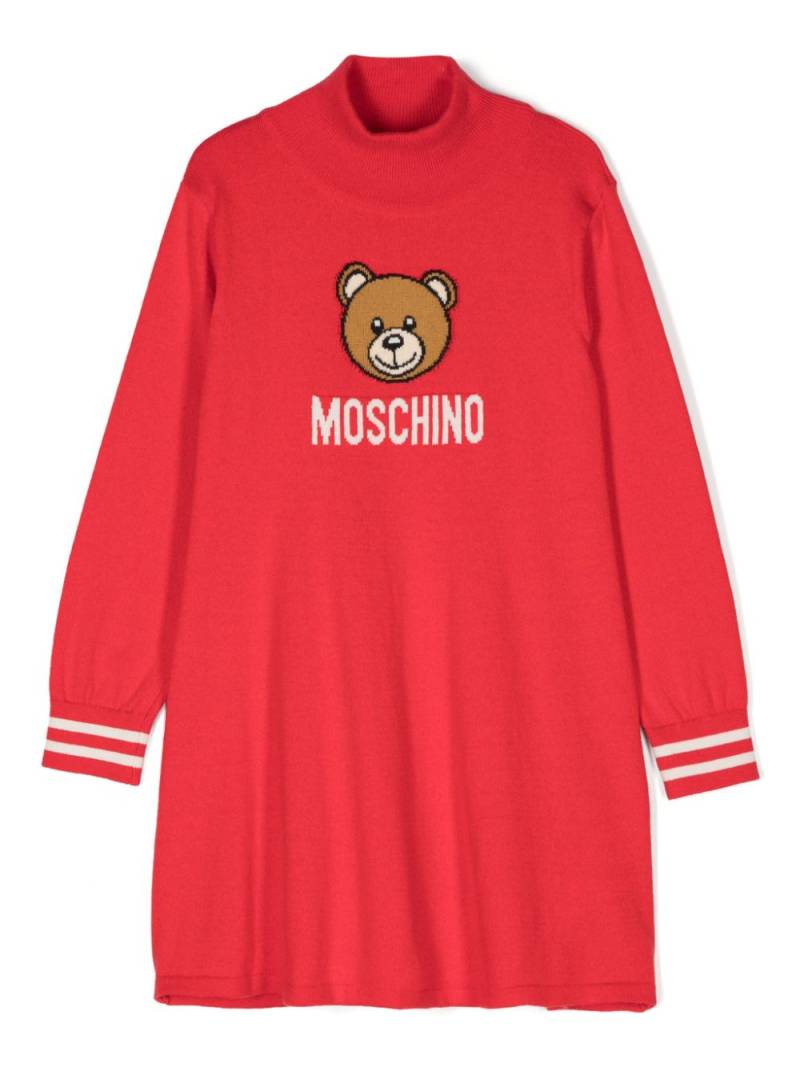 Moschino Kids Teddy Bear-motif dress - Red von Moschino Kids