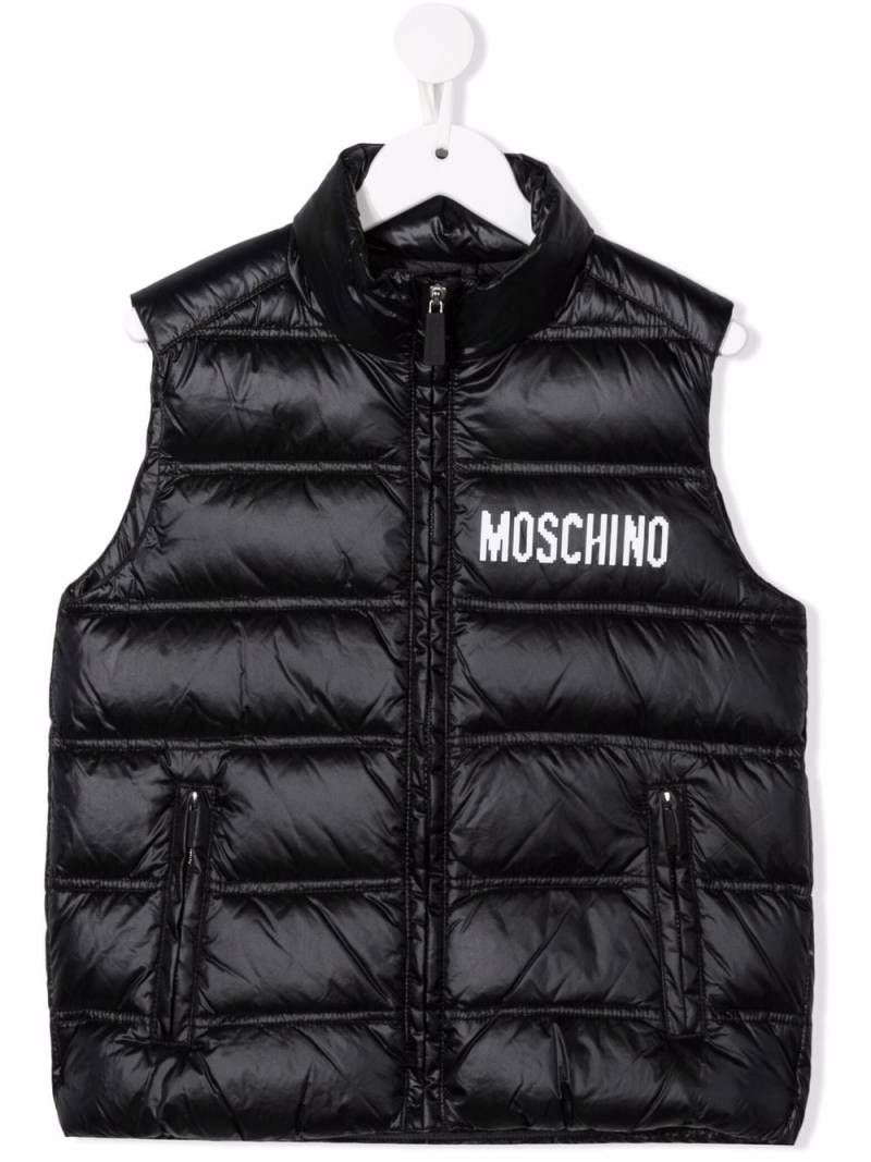 Moschino Kids Teddy Bear motif gilet - Black von Moschino Kids