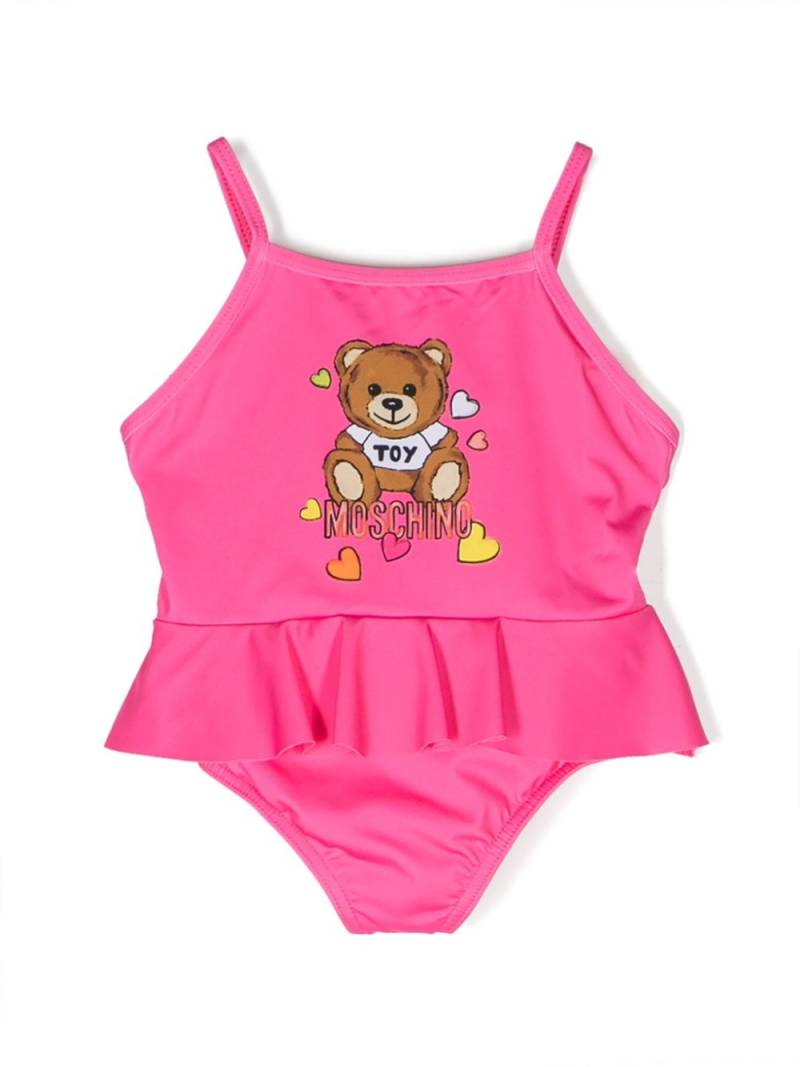 Moschino Kids Teddy Bear-motif layered swimsuit - Pink von Moschino Kids