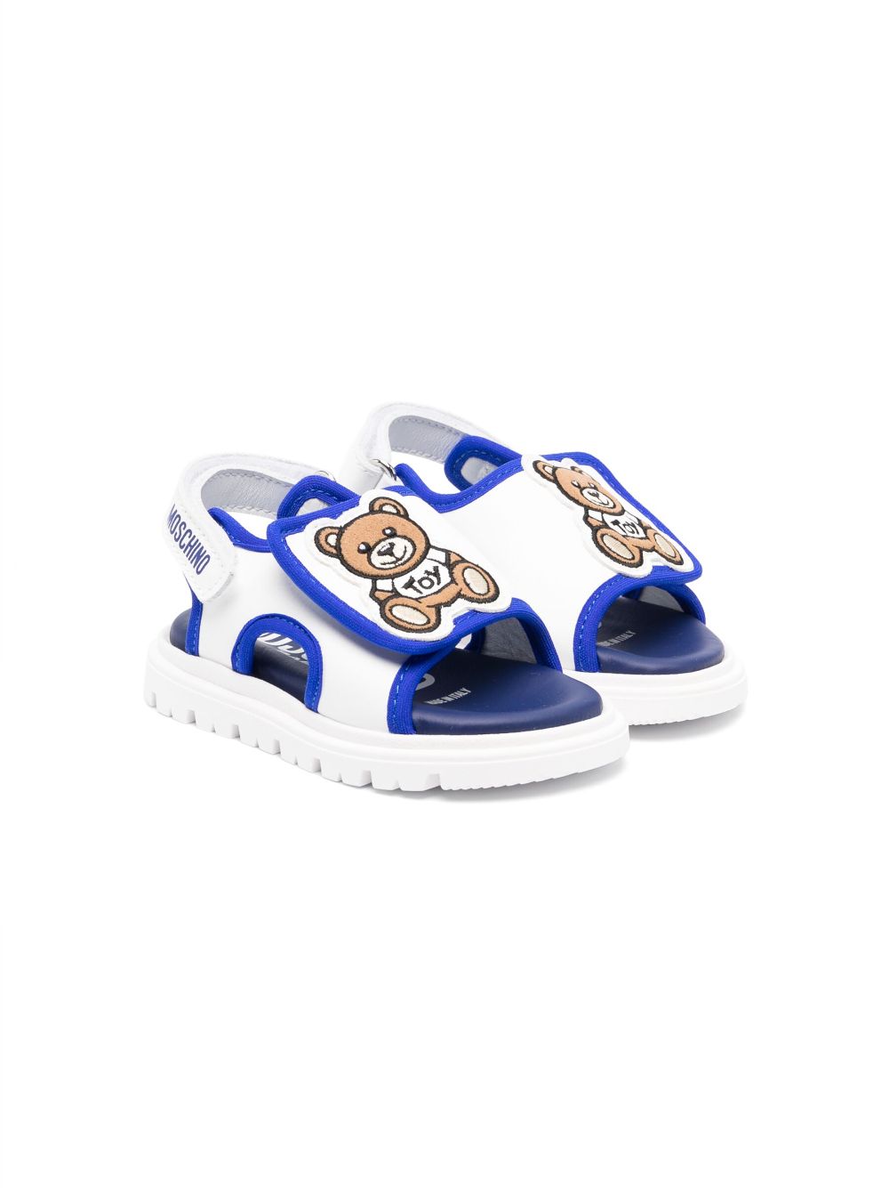 Moschino Kids Teddy Bear motif leather sandals - White von Moschino Kids