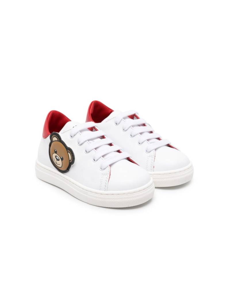 Moschino Kids Teddy Bear-motif leather sneakers - White von Moschino Kids