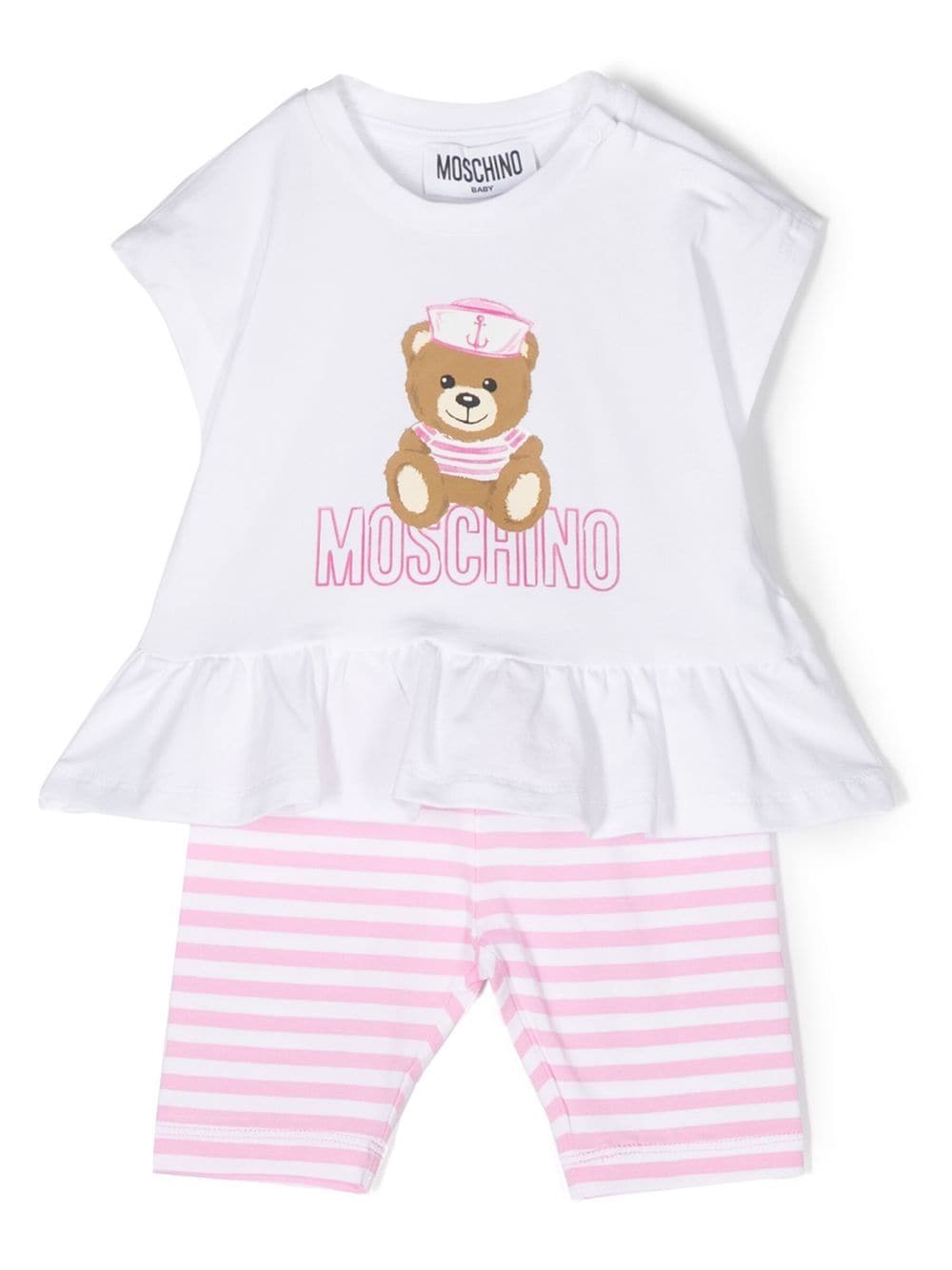 Moschino Kids Teddy Bear motif short set - White von Moschino Kids