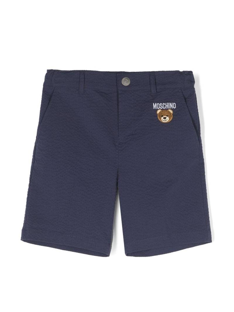 Moschino Kids Teddy Bear motif shorts - Blue von Moschino Kids