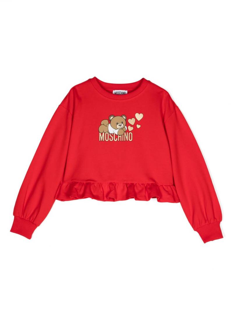 Moschino Kids Teddy Bear-motif sweatshirt - Red von Moschino Kids