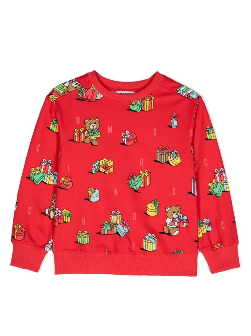 Moschino Kids Teddy Bear-motif sweatshirt - Red von Moschino Kids