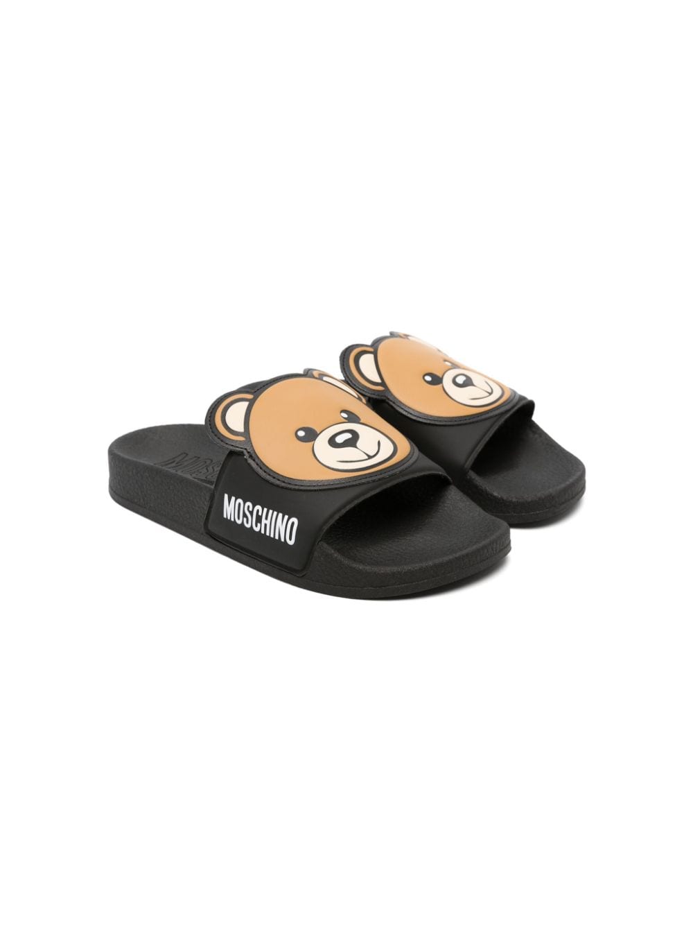 Moschino Kids Teddy Bear open-toe slides - Black von Moschino Kids