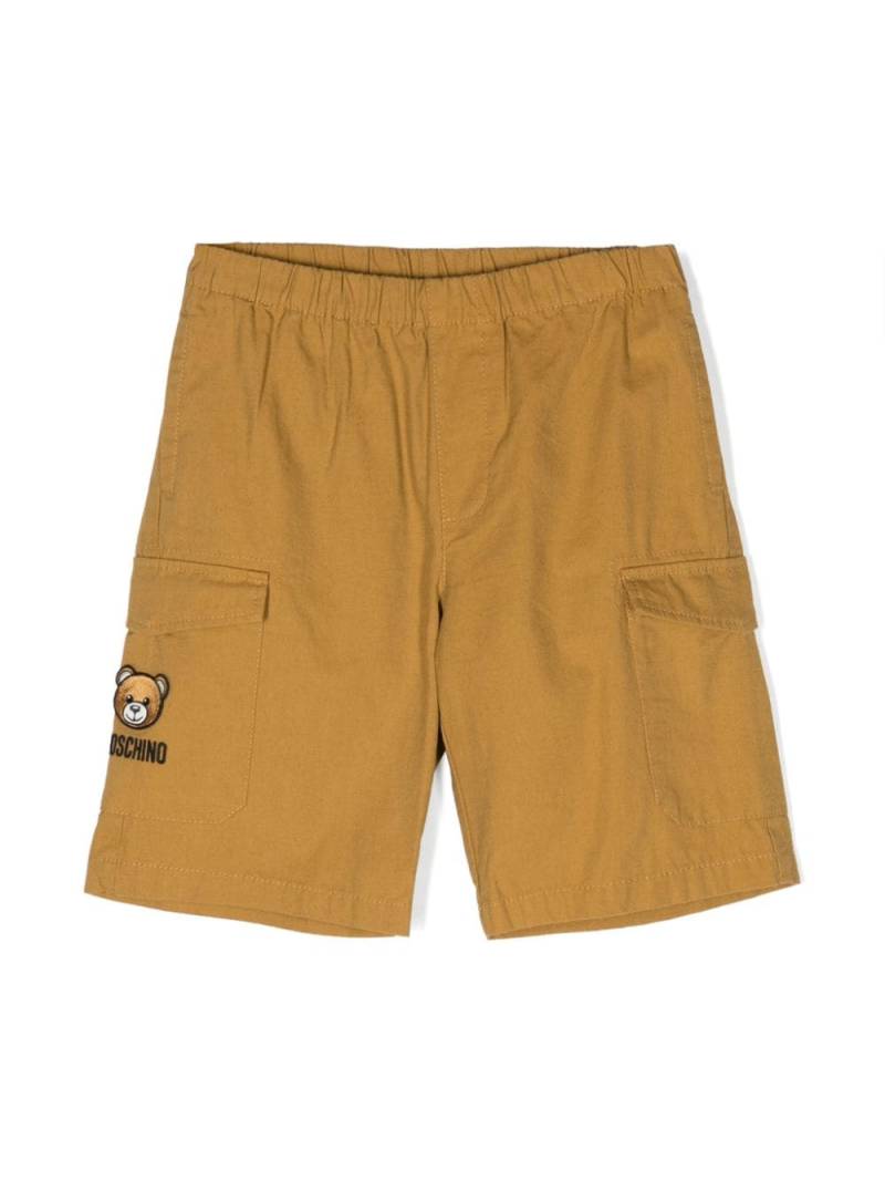 Moschino Kids Teddy Bear-patch cargo shorts - Neutrals von Moschino Kids