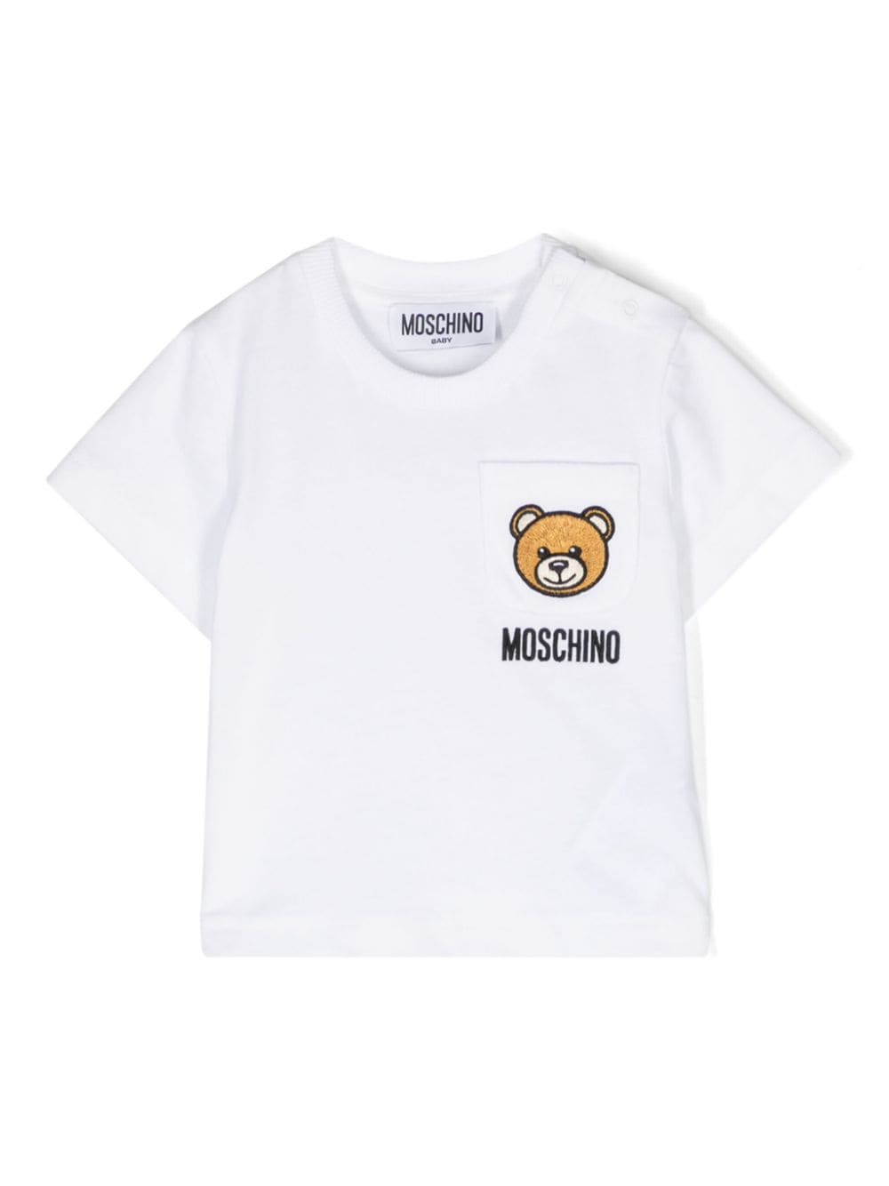 Moschino Kids Teddy Bear-patch cotton T-shirt - White von Moschino Kids