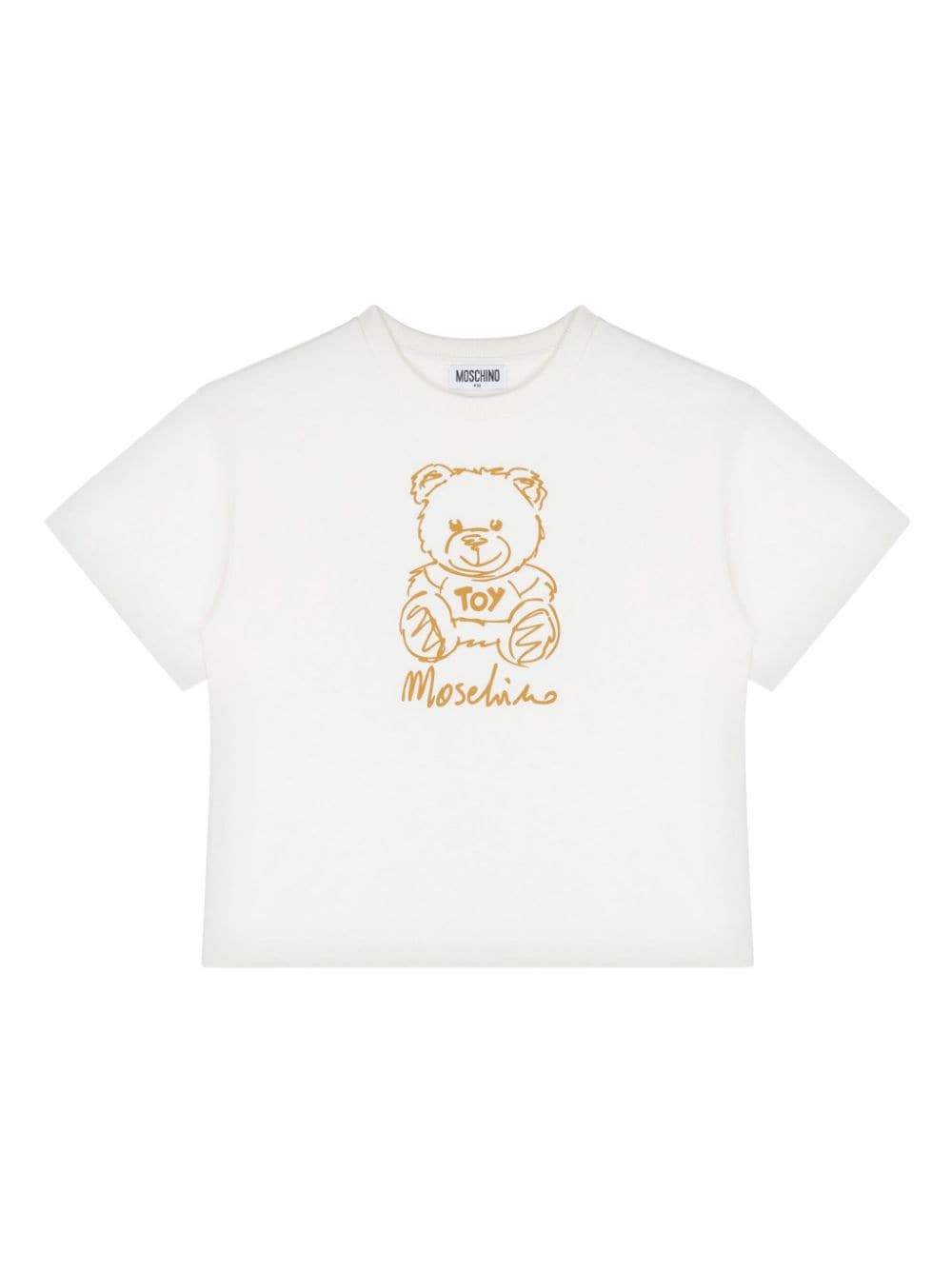 Moschino Kids Teddy Bear-patch cotton T-shirt - White von Moschino Kids