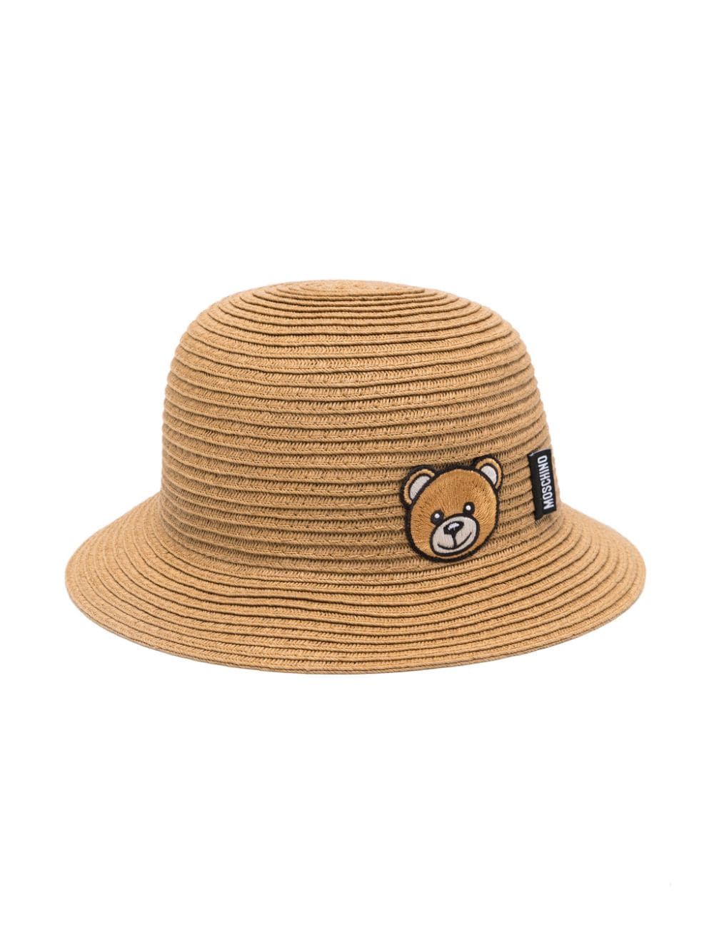 Moschino Kids Teddy Bear-patch raffia hat - Neutrals von Moschino Kids