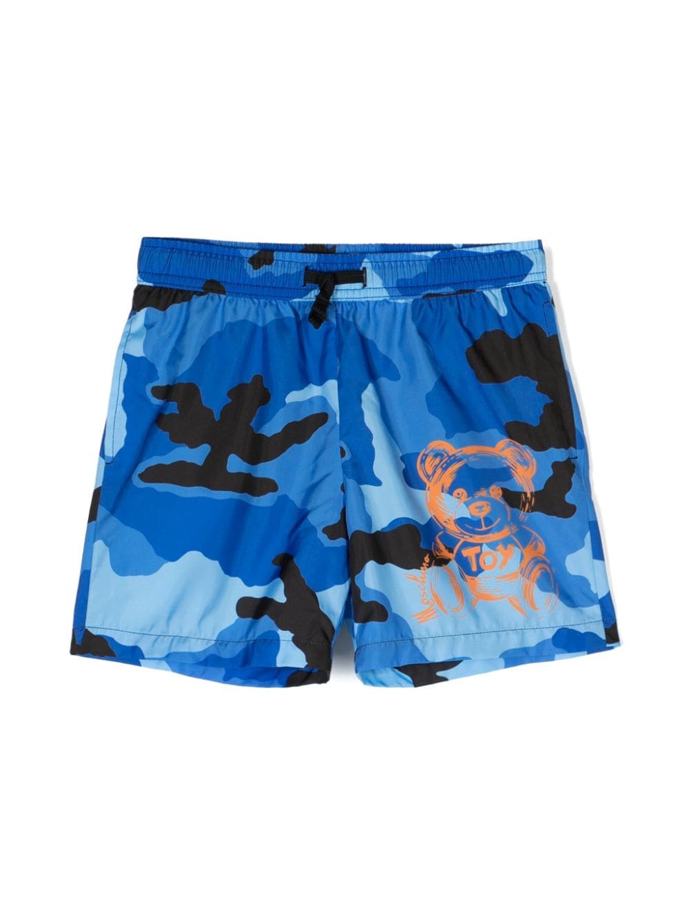 Moschino Kids Teddy Bear-print camouflage swim shorts - Blue von Moschino Kids
