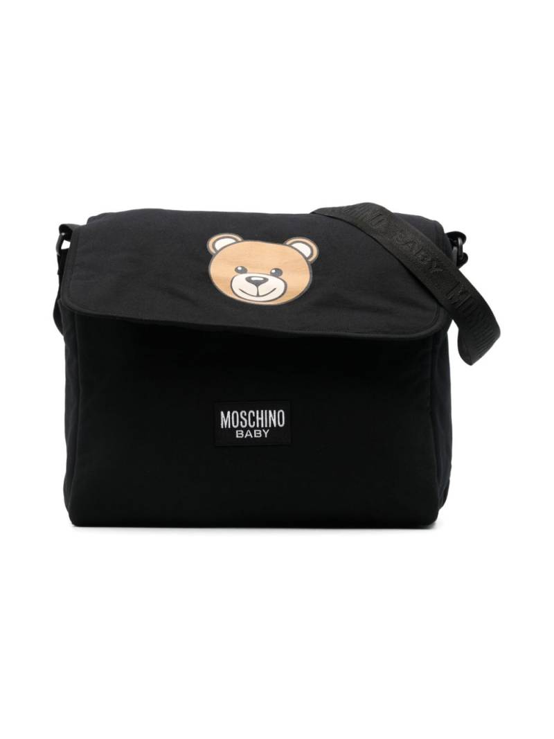 Moschino Kids Teddy Bear-print changing mat and bag set - Black von Moschino Kids