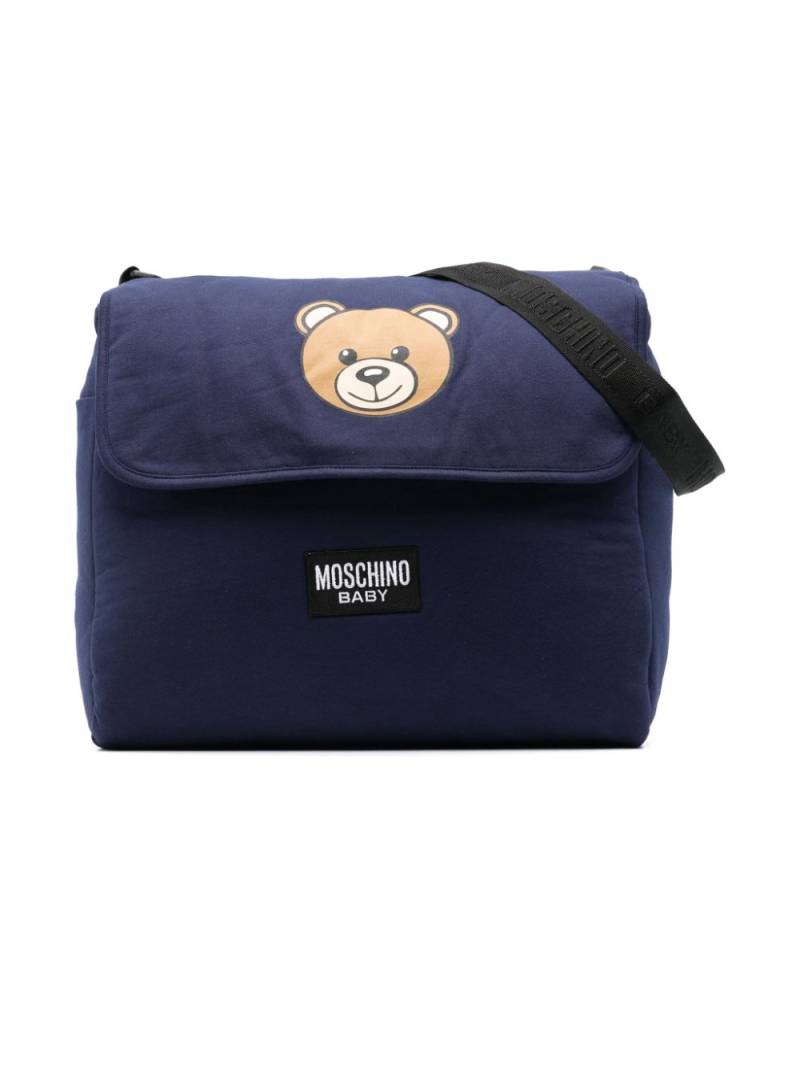 Moschino Kids Teddy Bear-print changing mat and bag set - Blue von Moschino Kids