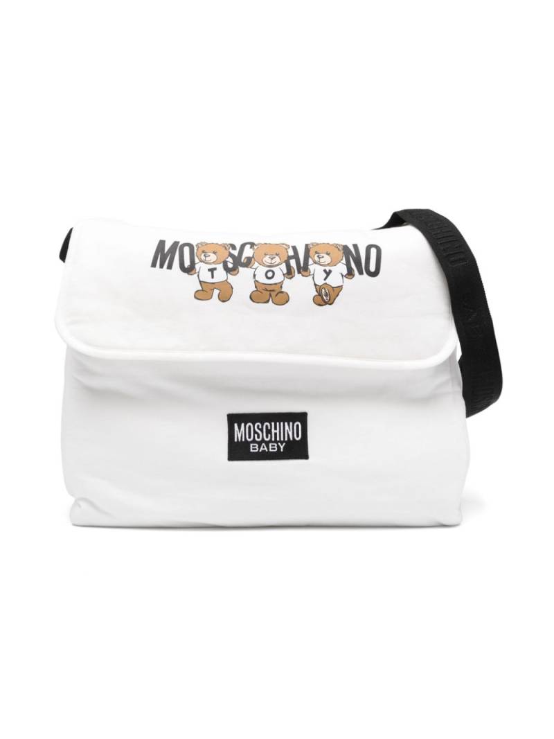 Moschino Kids Teddy Bear-print changing mat and bag set - White von Moschino Kids