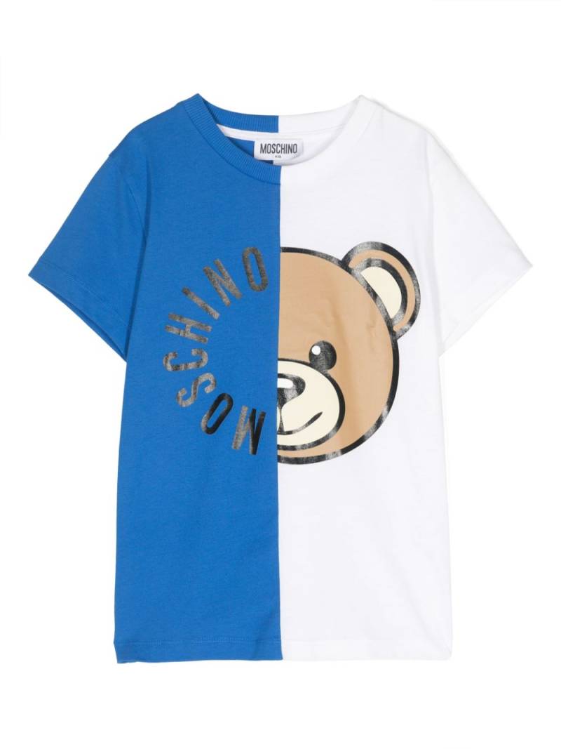 Moschino Kids Teddy Bear-print cotton T-shirt - Blue von Moschino Kids