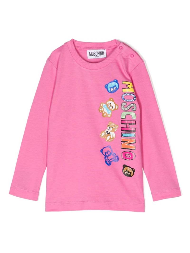 Moschino Kids Teddy Bear-print cotton T-shirt - Pink von Moschino Kids