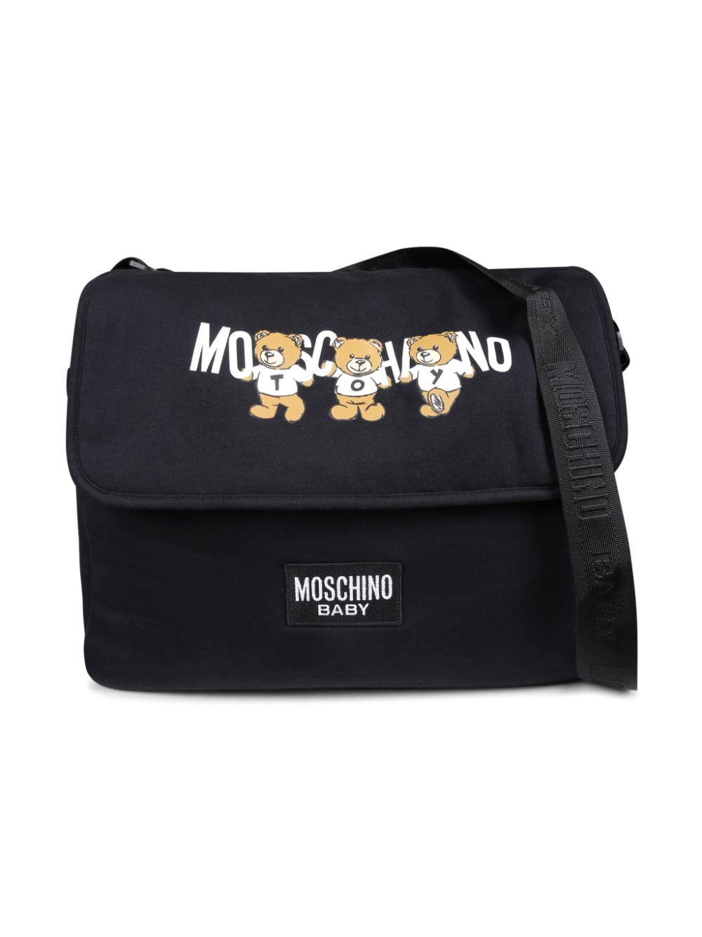 Moschino Kids Teddy Bear-print cotton changing bag - Black von Moschino Kids