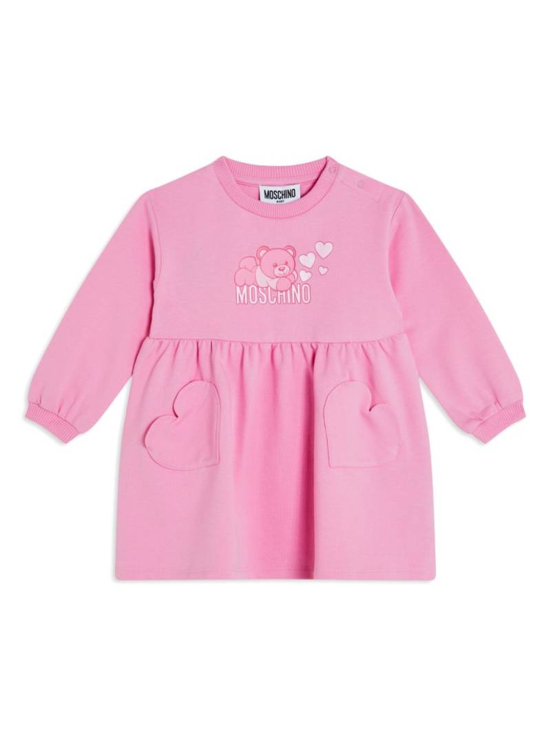 Moschino Kids Teddy Bear-print cotton dress - Pink von Moschino Kids