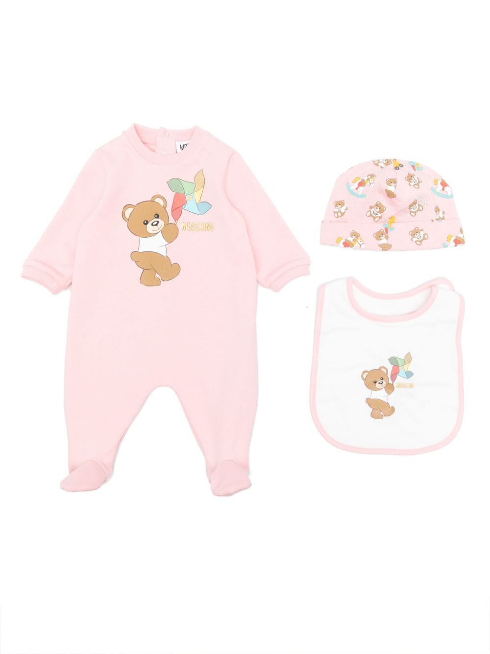 Moschino Kids Teddy Bear-print cotton pyjamas - Pink von Moschino Kids