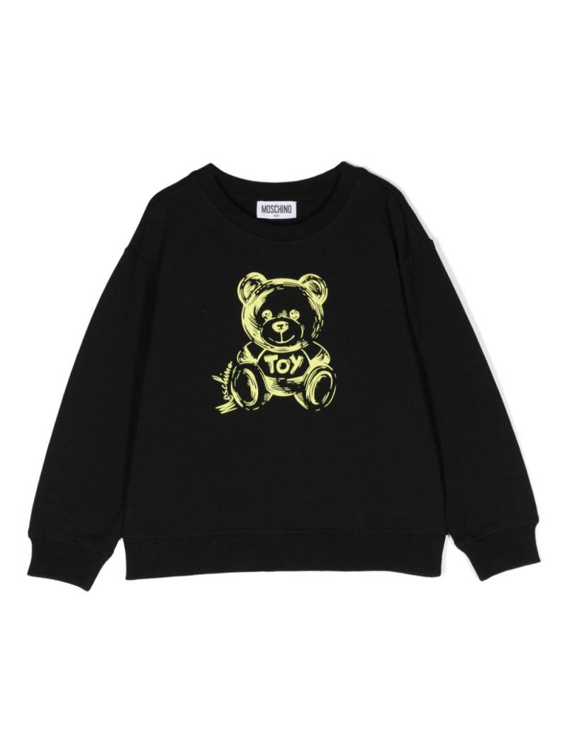 Moschino Kids Teddy Bear-print cotton sweatshirt - Black von Moschino Kids