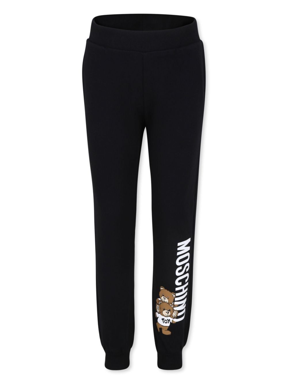 Moschino Kids Teddy Bear-print cotton track pants - Black von Moschino Kids