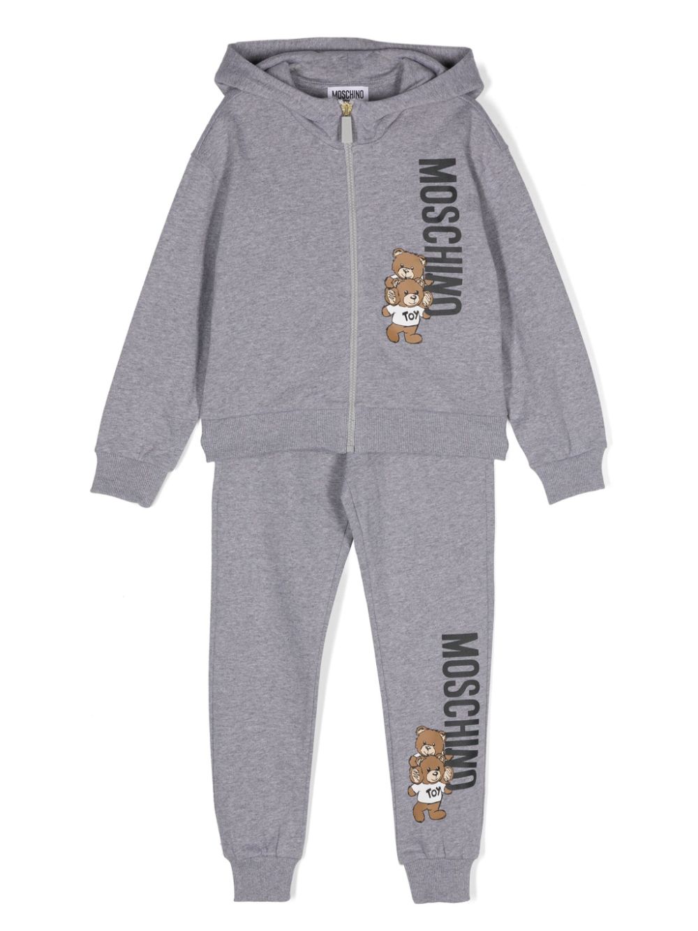 Moschino Kids Teddy Bear-print cotton tracksuit - Grey von Moschino Kids