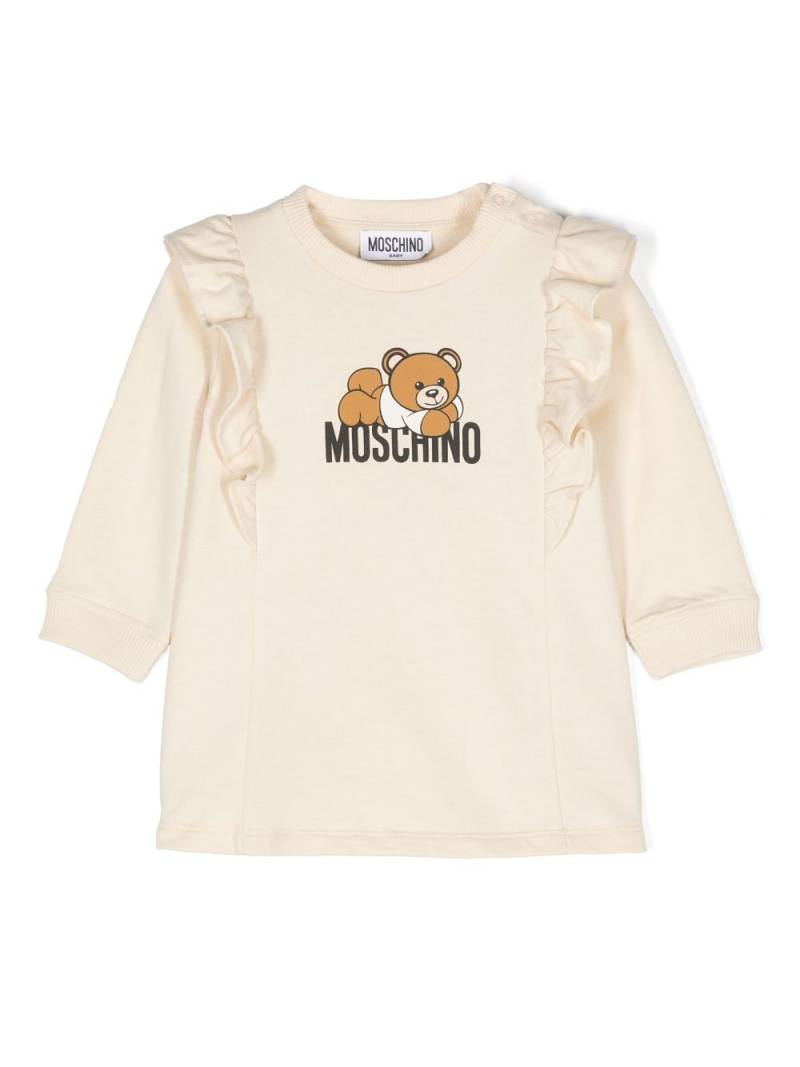 Moschino Kids Teddy Bear-print dress - Neutrals von Moschino Kids