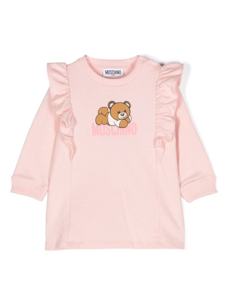 Moschino Kids Teddy Bear-print organic cotton minidress - Pink von Moschino Kids