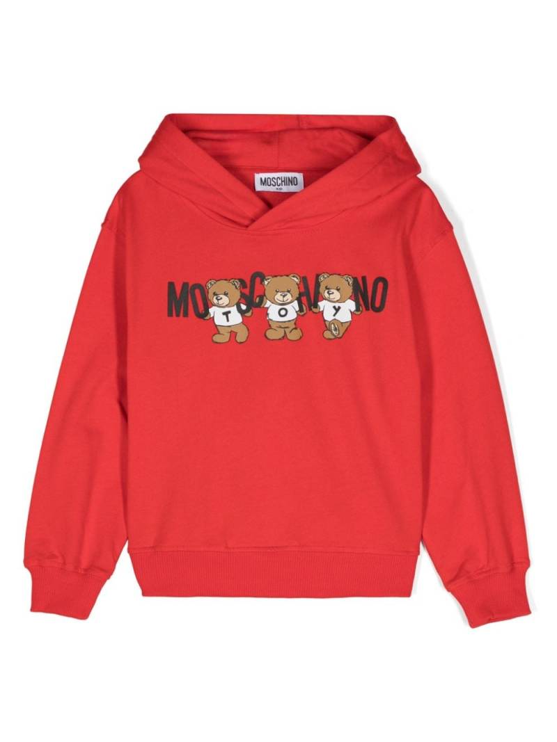 Moschino Kids Teddy Bear-print hoodie - Red von Moschino Kids