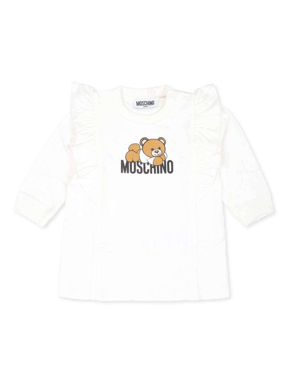 Moschino Kids Teddy Bear-print organic cotton minidress - White von Moschino Kids