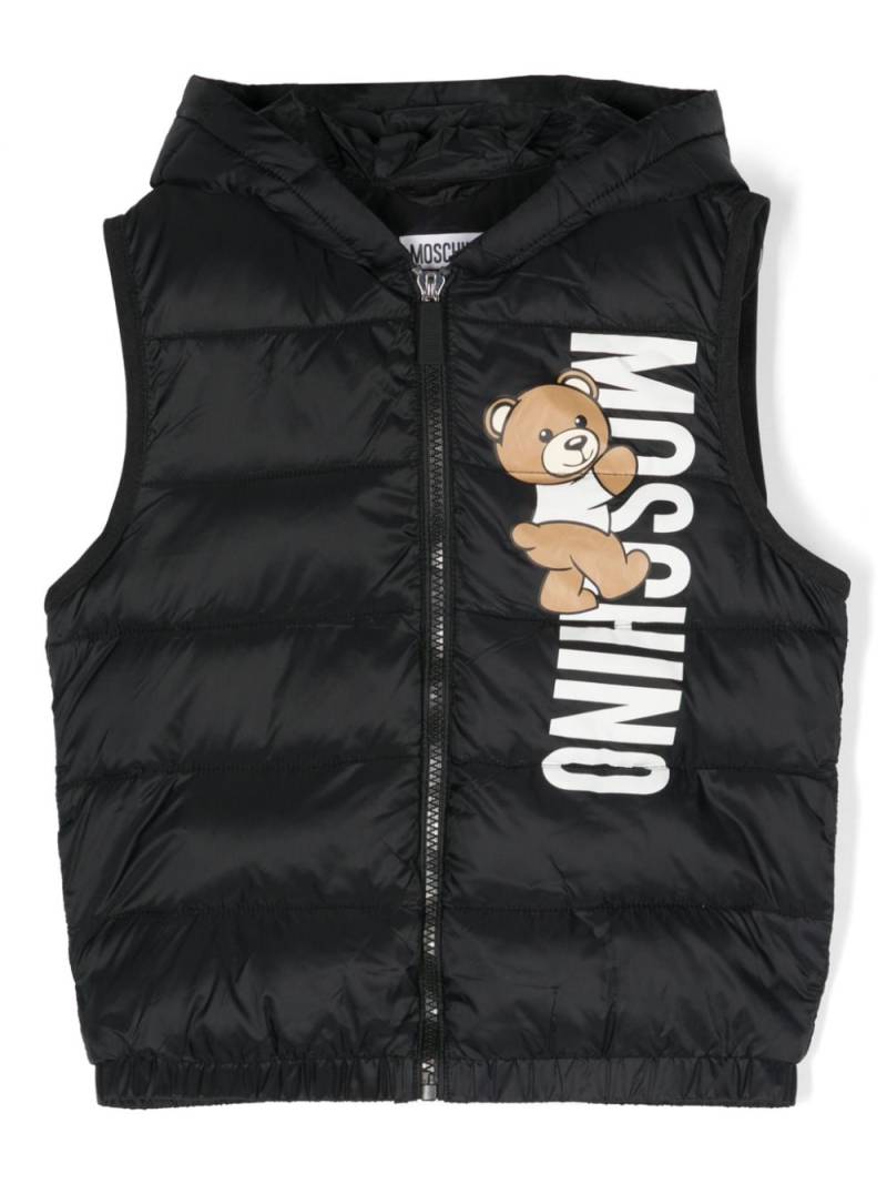 Moschino Kids Teddy Bear quilted gilet - Black von Moschino Kids