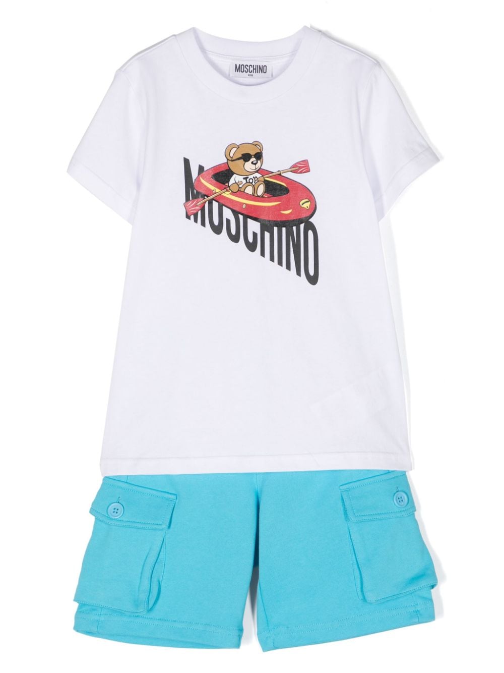 Moschino Kids Teddy Bear-print short set (set of two) - White von Moschino Kids