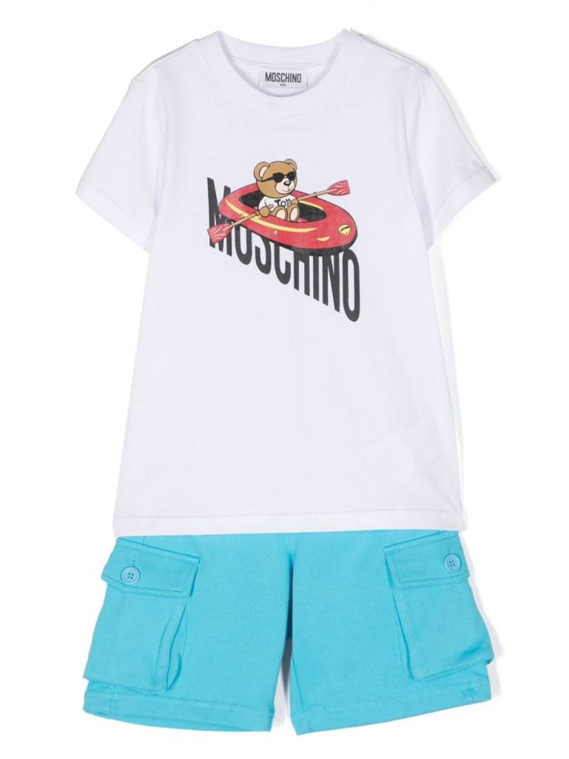 Moschino Kids Teddy Bear-print short set (set of two) - White von Moschino Kids