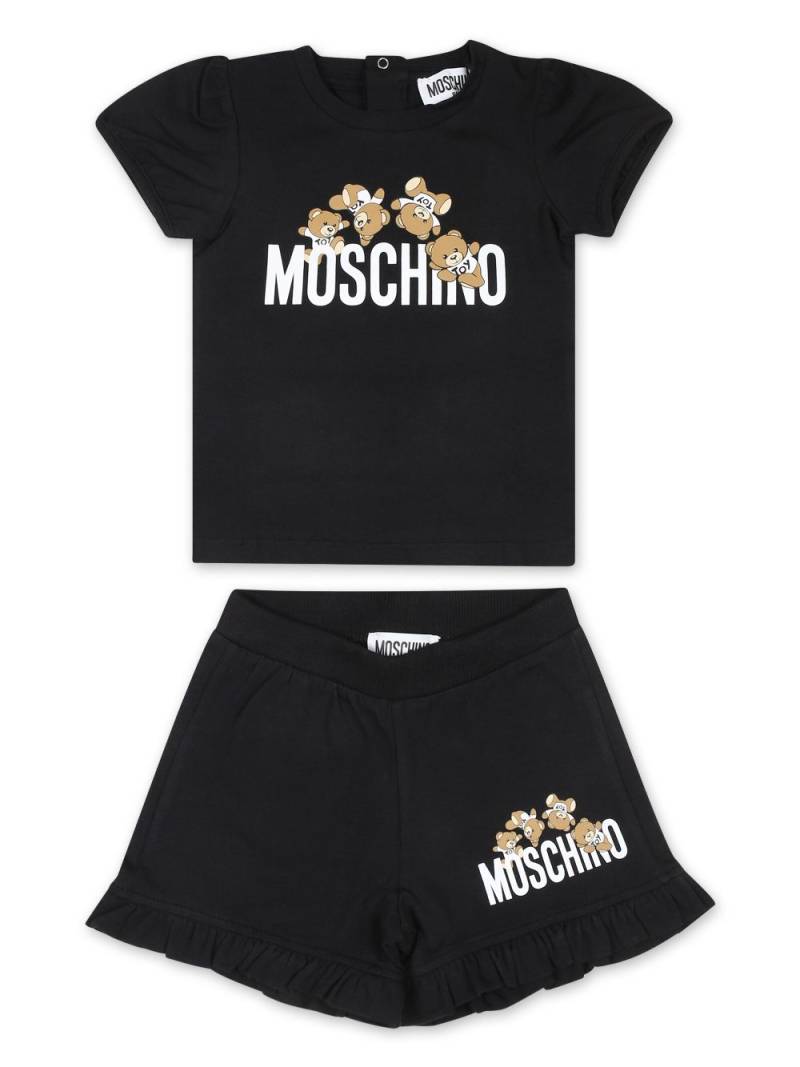 Moschino Kids Teddy Bear-print shorts set - Black von Moschino Kids