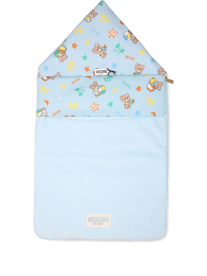 Moschino Kids Teddy Bear-print sleep bag - Blue von Moschino Kids