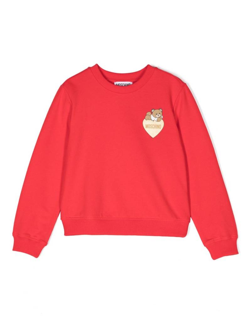 Moschino Kids Teddy Bear-print sweatshirt - Red von Moschino Kids