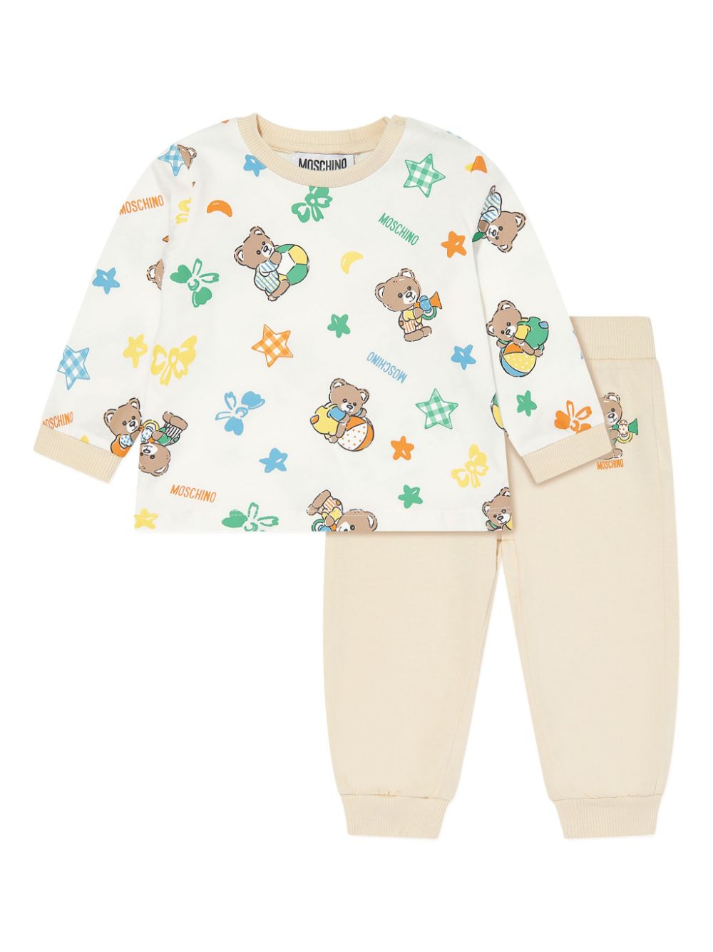 Moschino Kids Teddy Bear-print trouser set - Neutrals von Moschino Kids