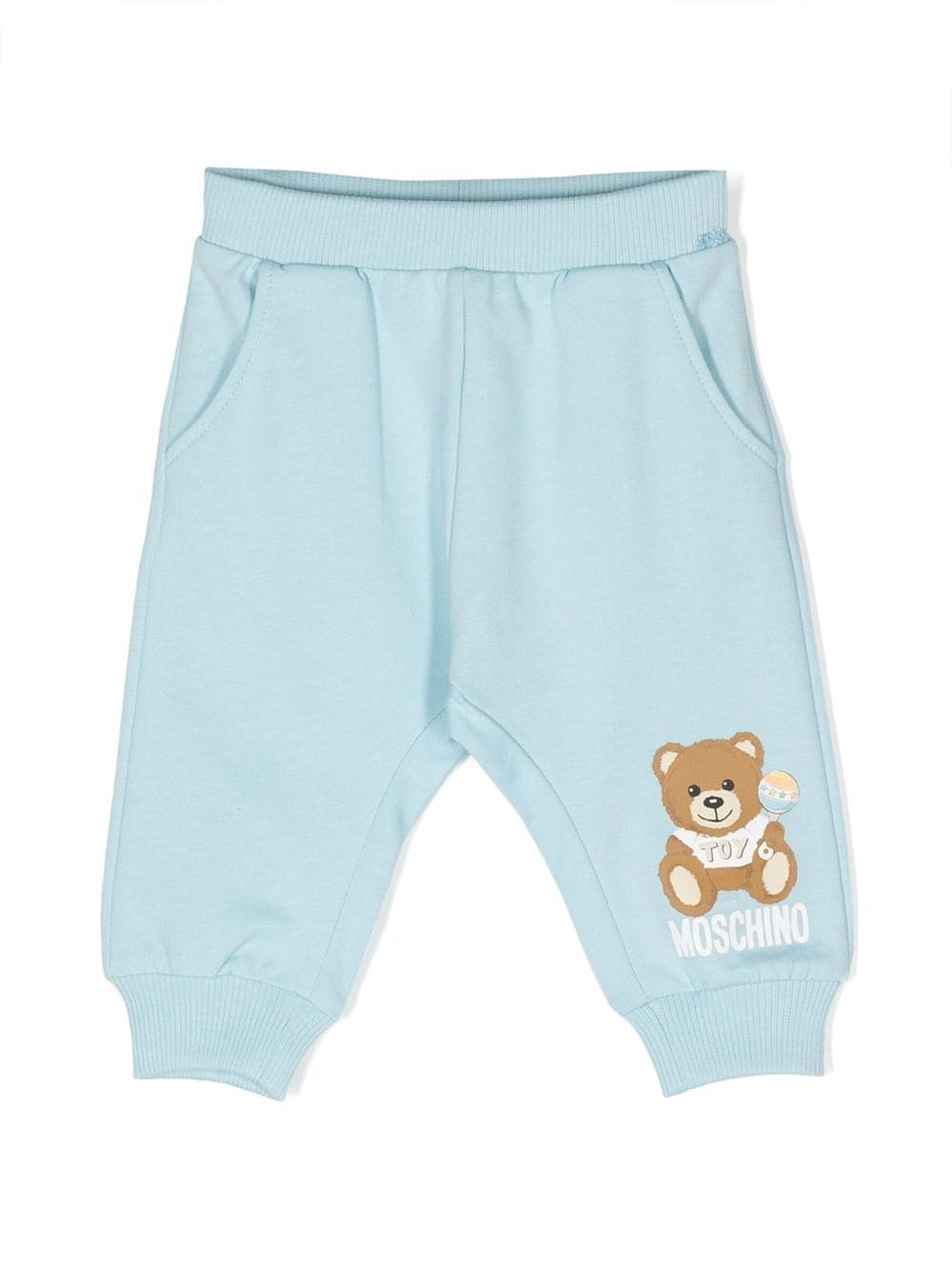 Moschino Kids Teddy-Bear print trousers - Blue von Moschino Kids