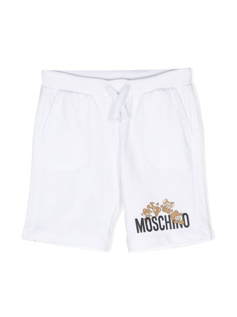 Moschino Kids Teddy Bear printed cotton shorts - White von Moschino Kids