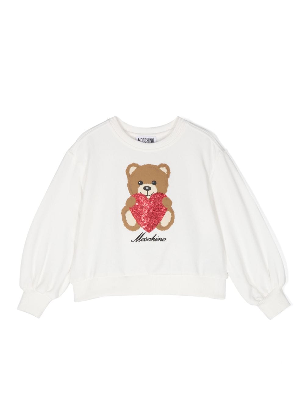 Moschino Kids Teddy Bear sequin-embellished sweatshirt - White von Moschino Kids