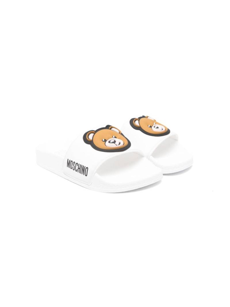 Moschino Kids Teddy Bear slides - White von Moschino Kids